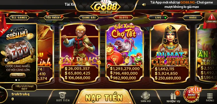 Các Tựa Game Nổ Hũ Go88 Đỉnh Cao