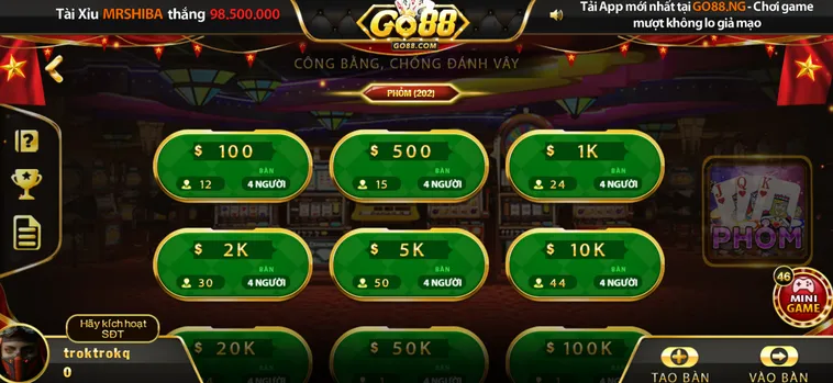Khám Phá Thế Giới Phỏm Tại Go88 Đẳng Cấp Đỉnh Cao Cho Mọi Bài Thủ