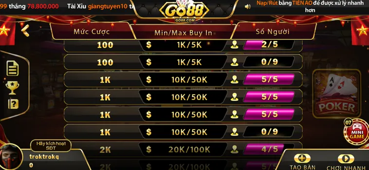 Đẳng Cấp Poker Tại Go88 Sân Chơi Đỉnh Cao Cho Những Tín Đồ Thượng Lưu