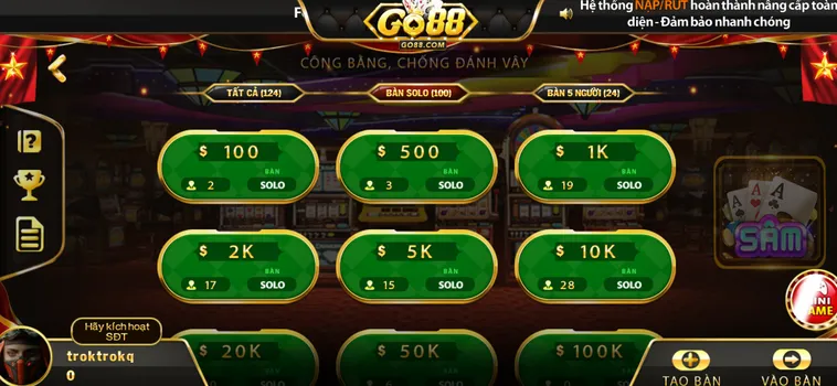 Siêu Phẩm Sâm Lốc Tại Go88 Đẳng Cấp Số Một Cho Các Cao Thủ Chuyên Nghiệp