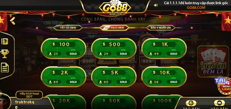 Tiến Lên Đếm Lá Tại Go88 Sân Chơi Kịch Tính Cho Các Tay Chơi Chuyên Nghiệp